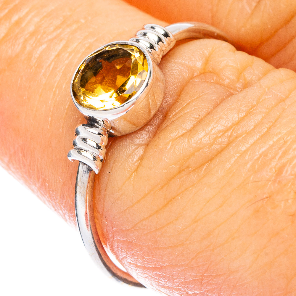 Faceted Citrine Dainty Ring Size 8 (925 Sterling Silver) R146866