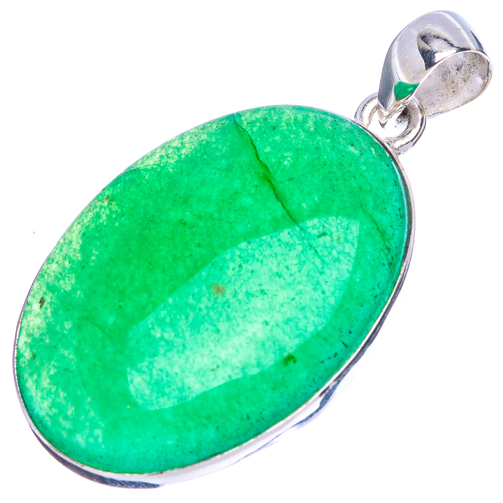 Green Aventurine Pendant 1 5/8" (925 Sterling Silver) P43117