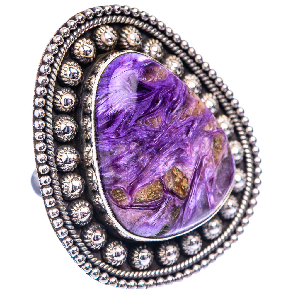 Huge Charoite Ring Size 7.25 (925 Sterling Silver) R142751