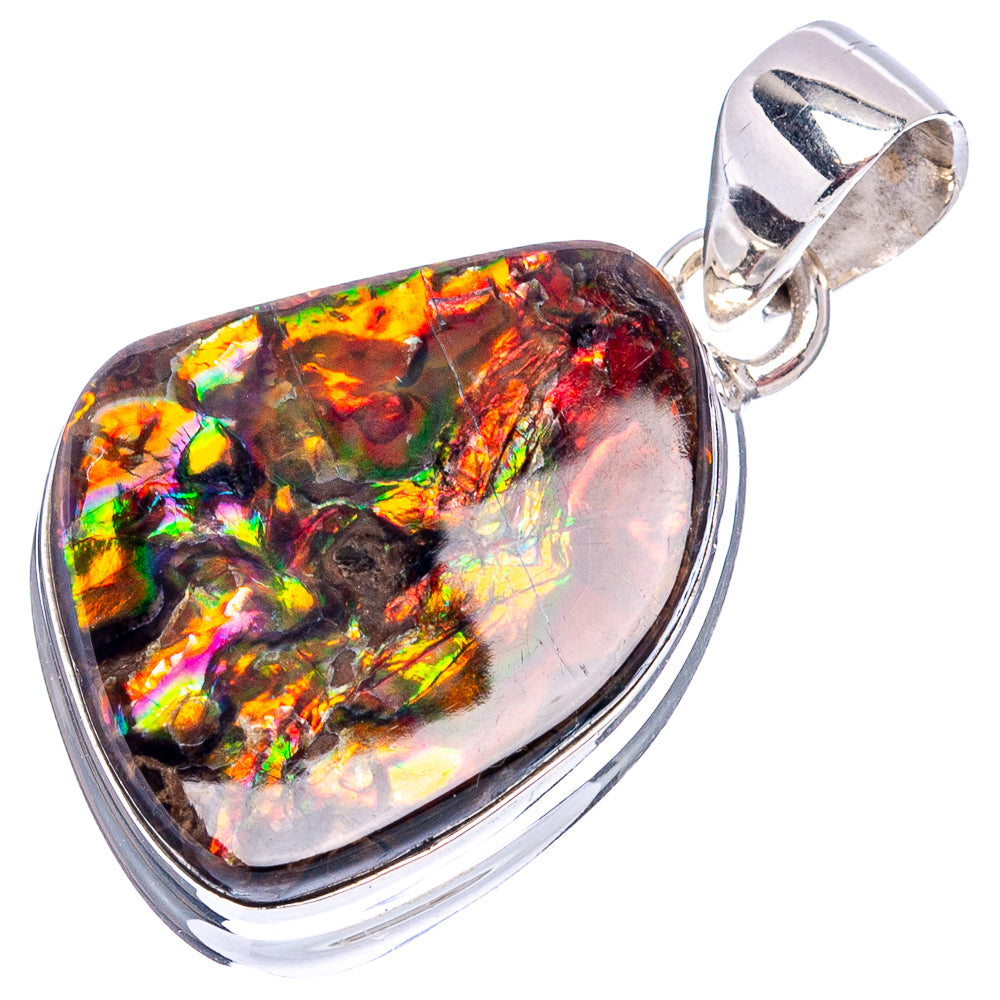 Rare Canadian Ammolite Pendant 1 1/4" (.925 Sterling Silver)