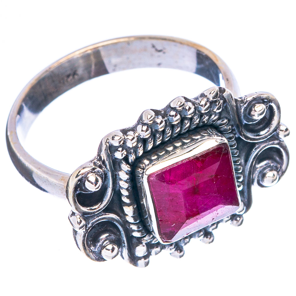 Red Sillimanite Dainty Ring Size 6.75 (925 Sterling Silver) R5208