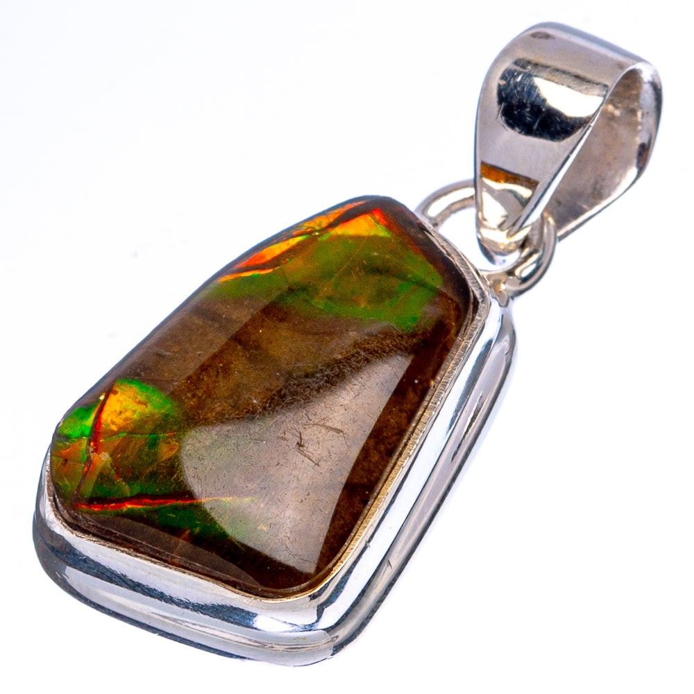 Rare Ammolite Pendant 1 1/8" (925 Sterling Silver) P43408