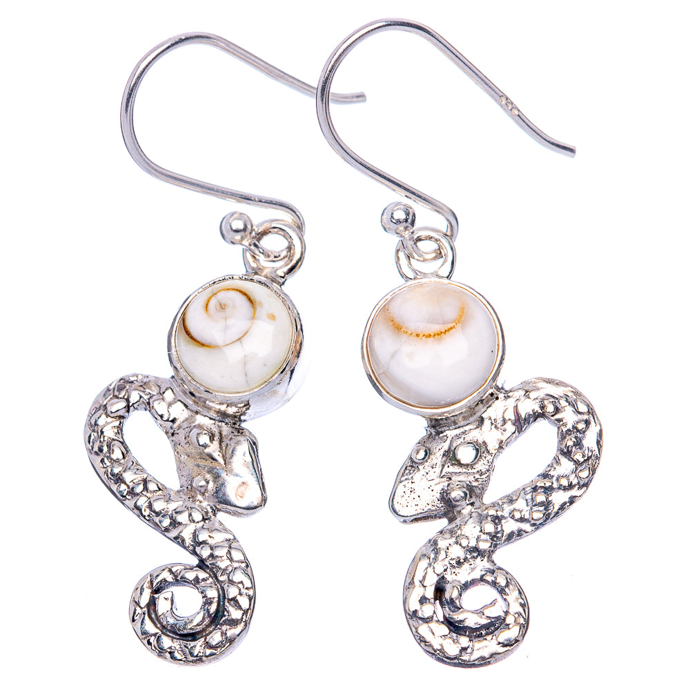 Value Shiva Eye Snake Earrings 1 3/8" (925 Sterling Silver) E1317