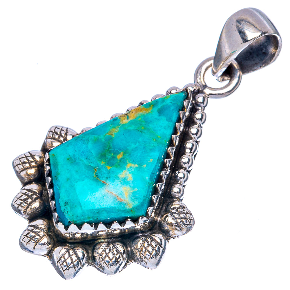 Rare Arizona Turquoise Pendant 1 3/8" (925 Sterling Silver) P42236
