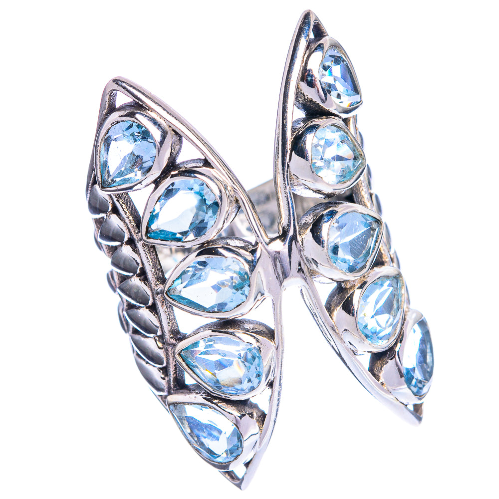 Large Blue Topaz Ring Size 6.25 (925 Sterling Silver) R144375