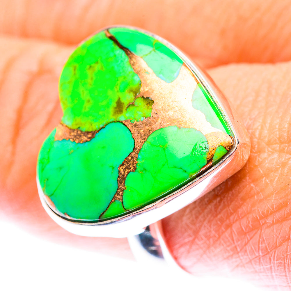 Green Copper Composite Turquoise Ring Size 9 (925 Sterling Silver) RING140148