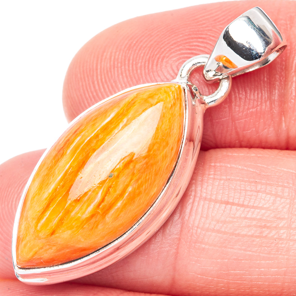 Orange Spiny Oyster Pendant 1 3/8" (925 Sterling Silver) P40920