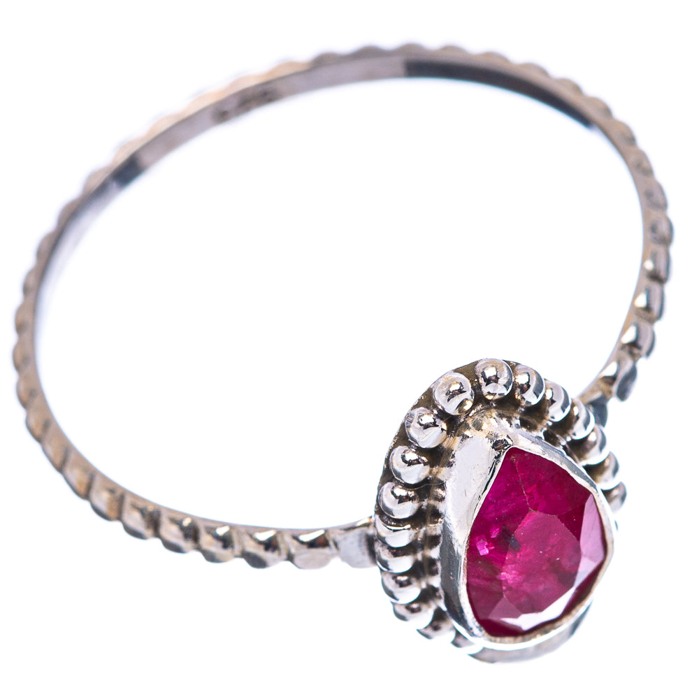 Dainty Red Sillimanite Ring Size 10 (.925 Sterling Silver)
