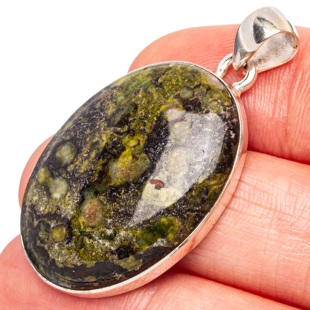 Dragon Blood Jasper Pendants 1 5/8" (925 Sterling Silver) P43254