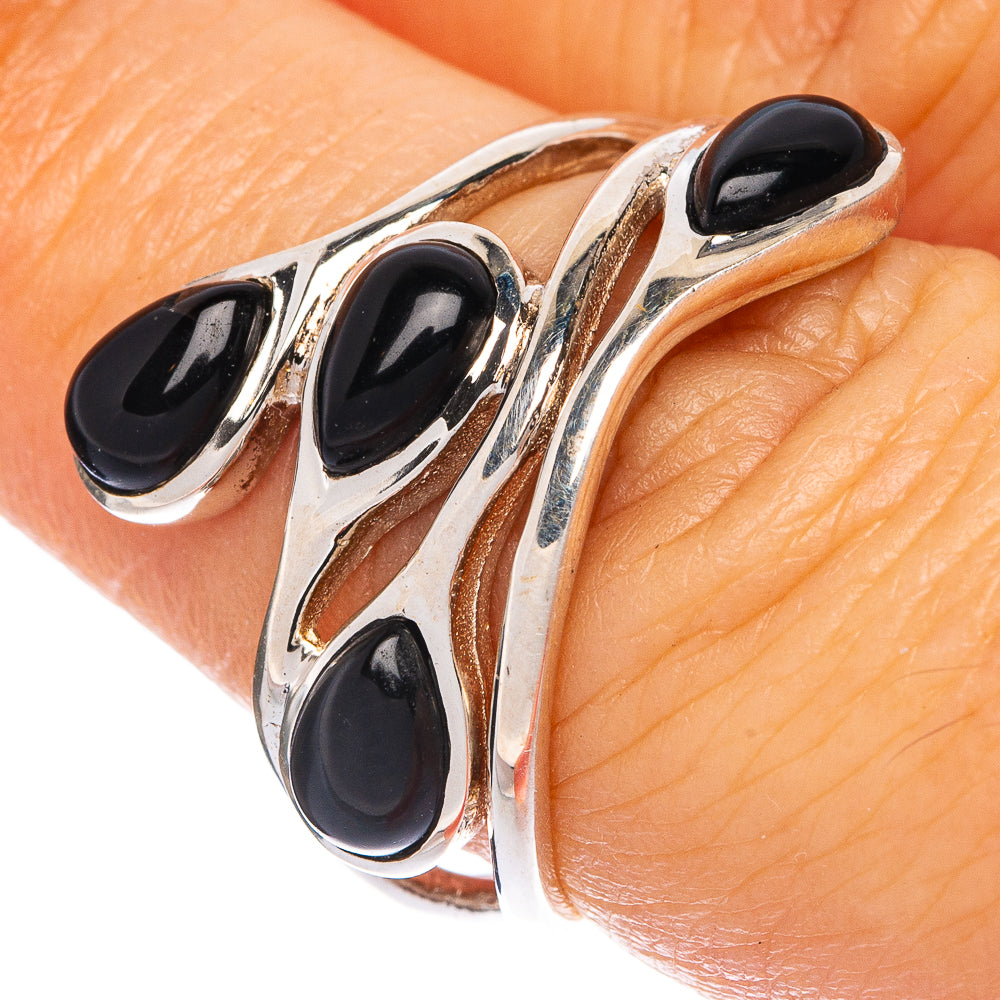 Black Onyx Ring Size 7 (925 Sterling Silver) R1281