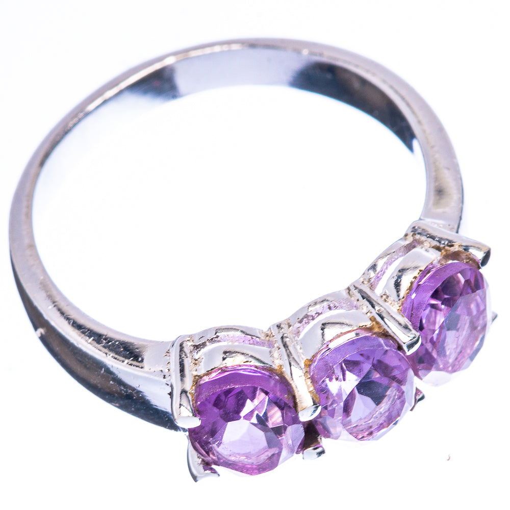 Faceted Amethyst Dainty Ring Size 7.75 (925 Sterling Silver) R5194