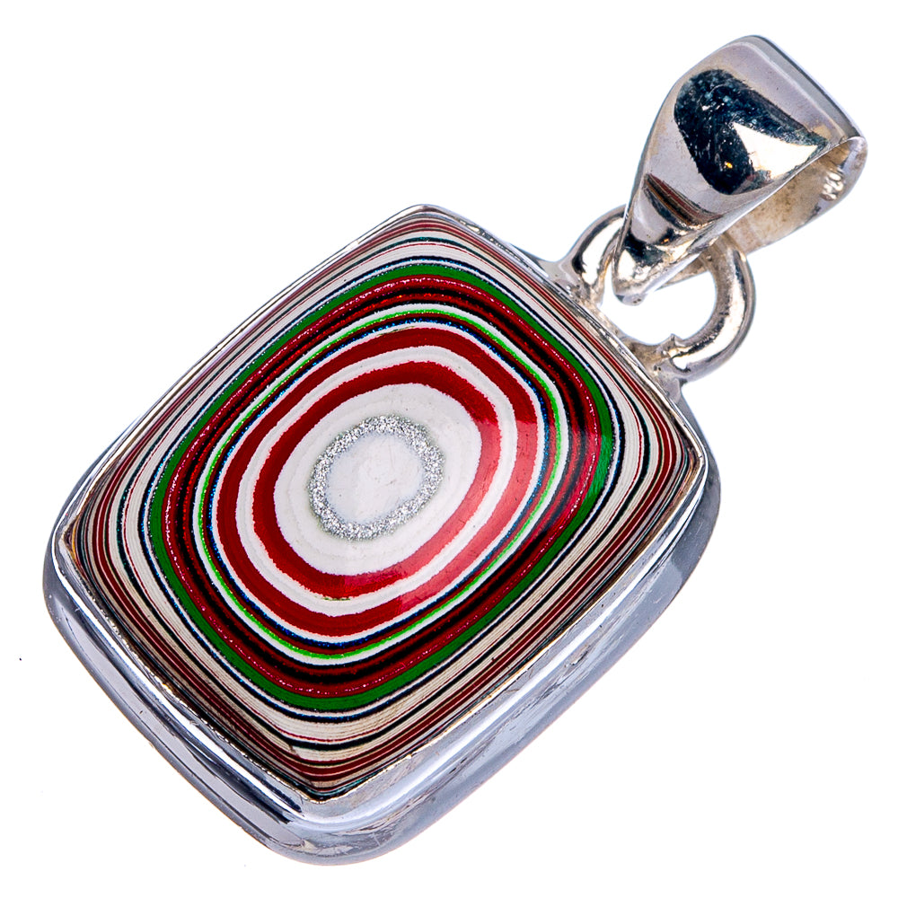Fordite Pendant 1 1/8" (925 Sterling Silver) P39827