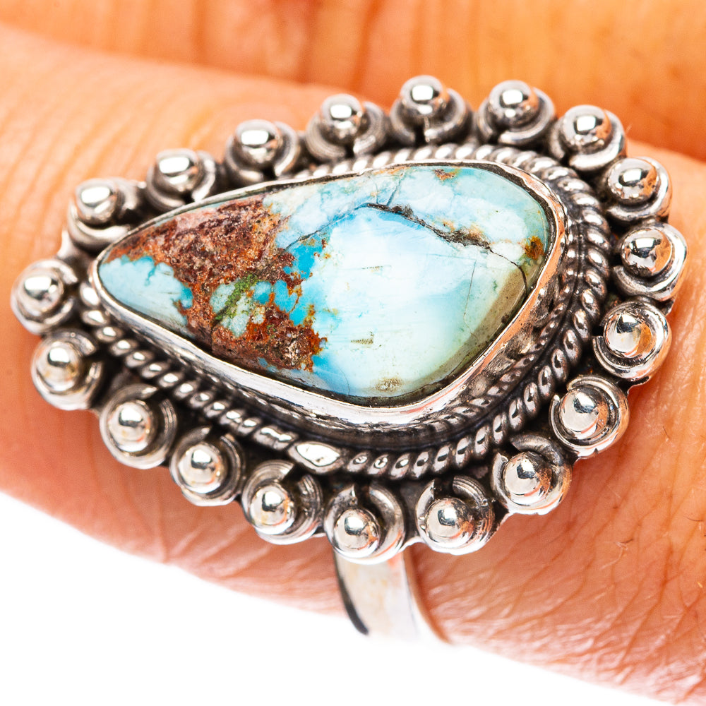Rare Golden Hills Turquoise Ring Size 8 (925 Sterling Silver) R4255