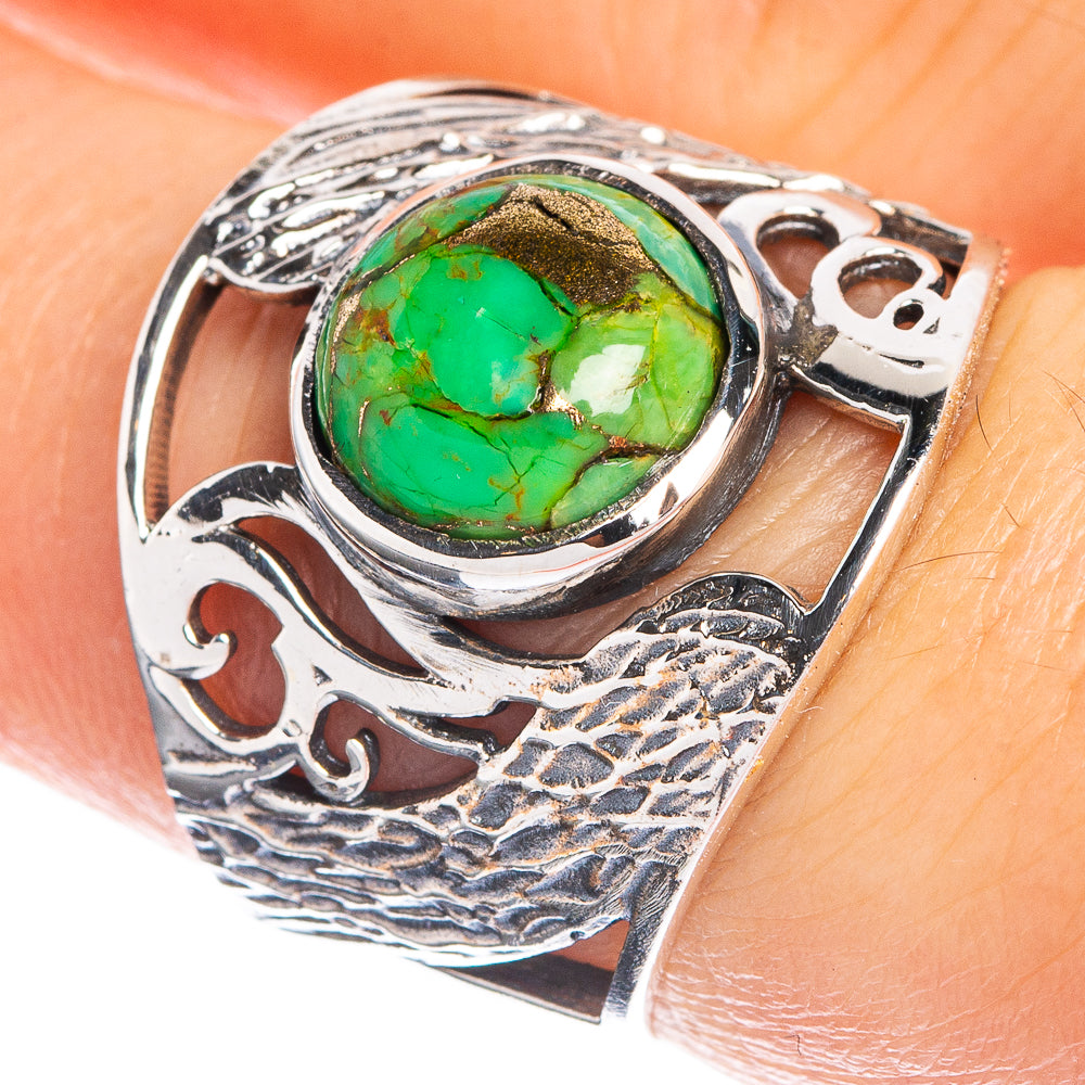 Green Copper Composite Turquoise Ring Size 7 (925 Sterling Silver) R144239