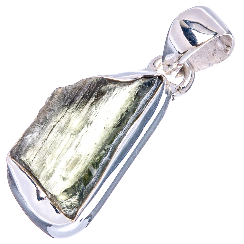 Rare Moldavite Pendant 1 1/8" (.925 Sterling Silver)