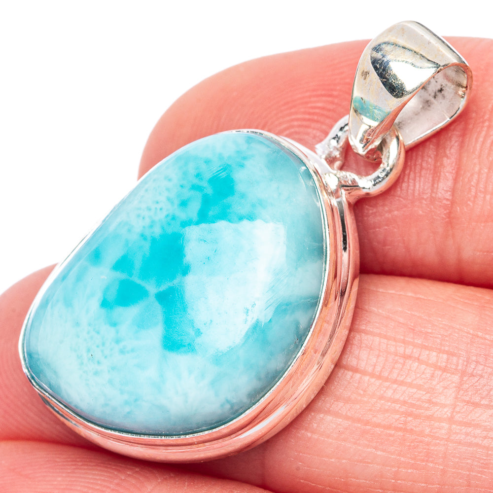 Larimar Pendant 1 3/8" (925 Sterling Silver) P41104