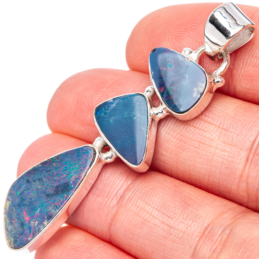 Rare Doublet Opal 925 Sterling Silver Pendant 2 1/8" (925 Sterling Silver) P42639
