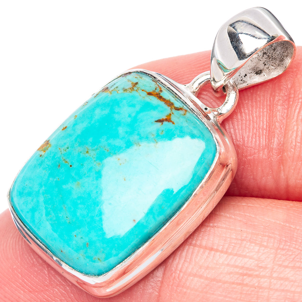 Rare Kingman Turquoise Pendant 1 1/4" (925 Sterling Silver) P40908