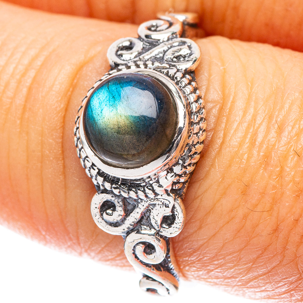 Labradorite Dainty Ring Size 7.75 (925 Sterling Silver) R5873