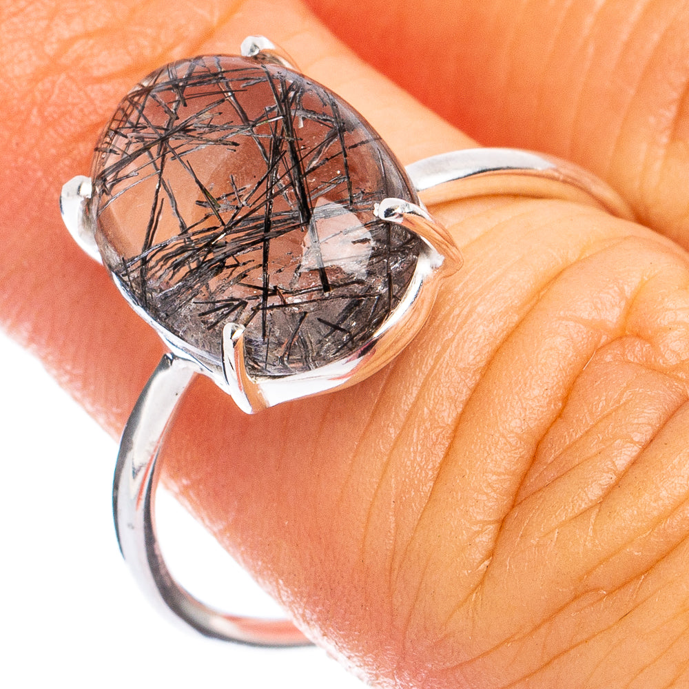 Tourmalinated Quartz Ring Size 8 (925 Sterling Silver) R8439