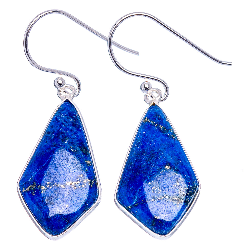 Lapis Lazuli Earrings 1 5/8" (.925 Sterling Silver)