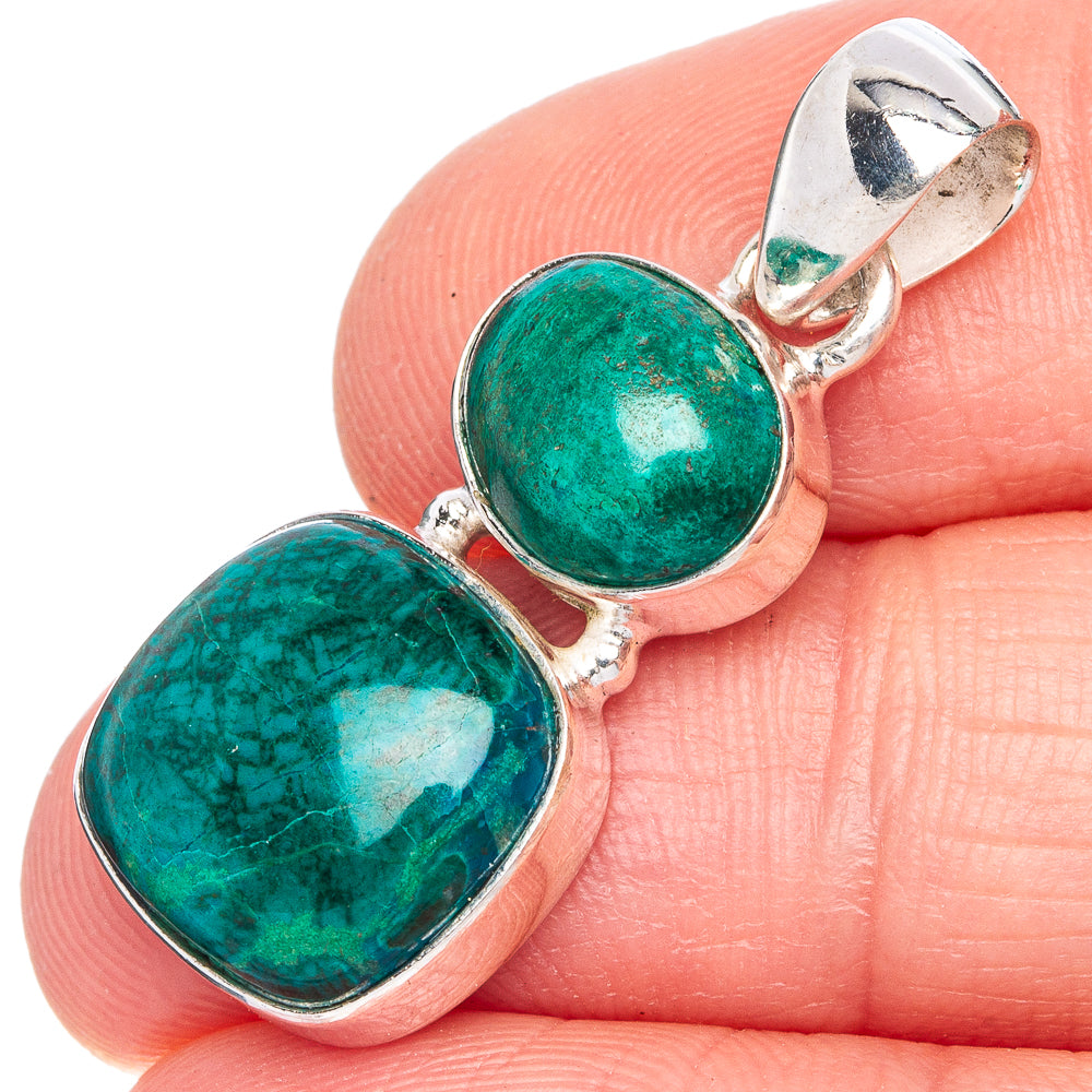 Chrysocolla Pendant 1 1/4" (925 Sterling Silver) P40286