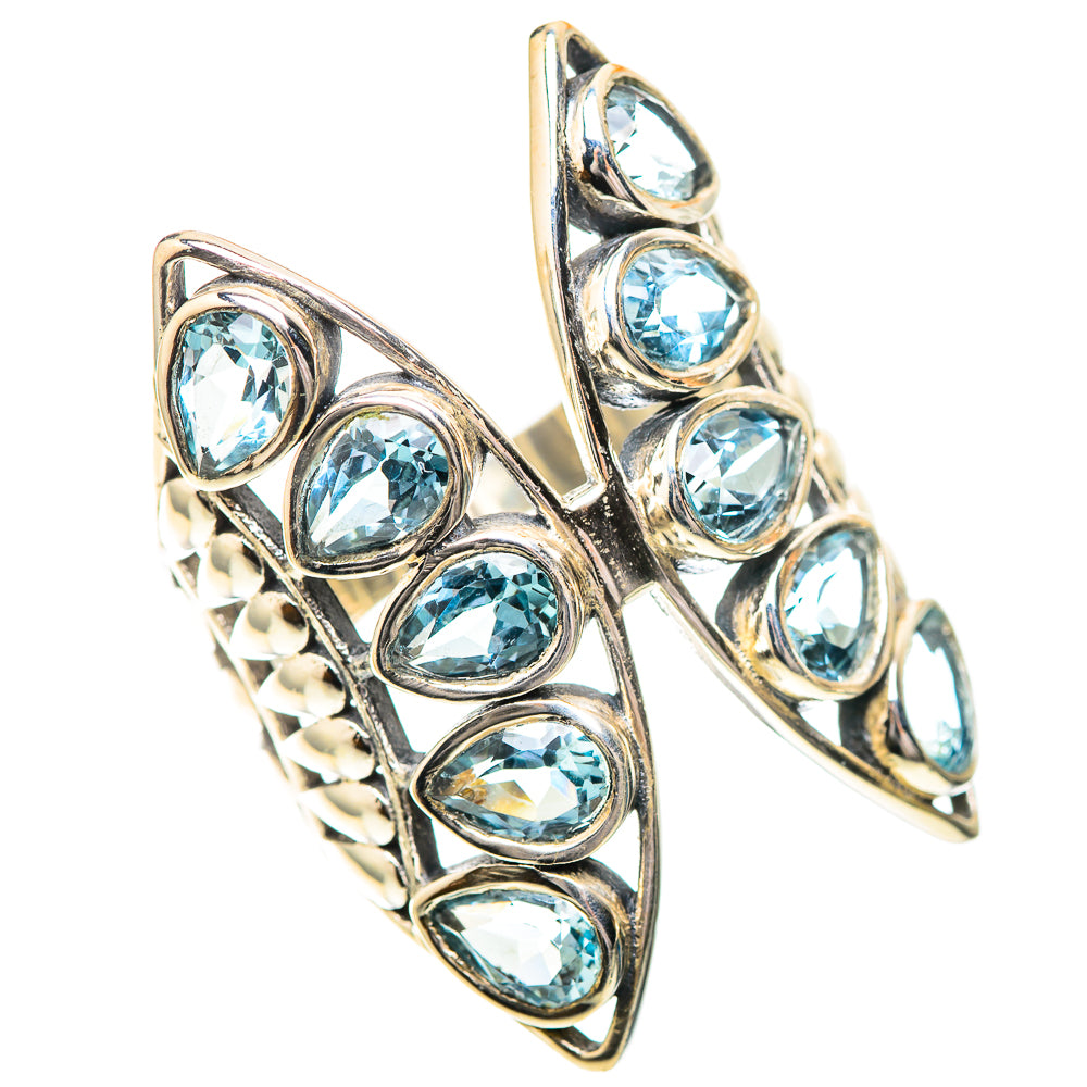 Large Blue Topaz Ring Size 8.5 (925 Sterling Silver) RING139859