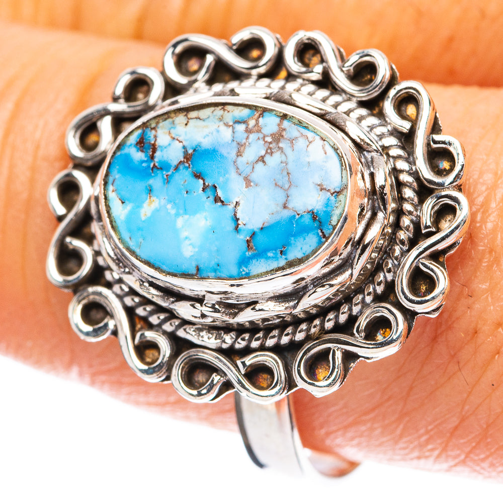 Rare Golden Hills Turquoise Ring Size 9.25 (925 Sterling Silver) R4263