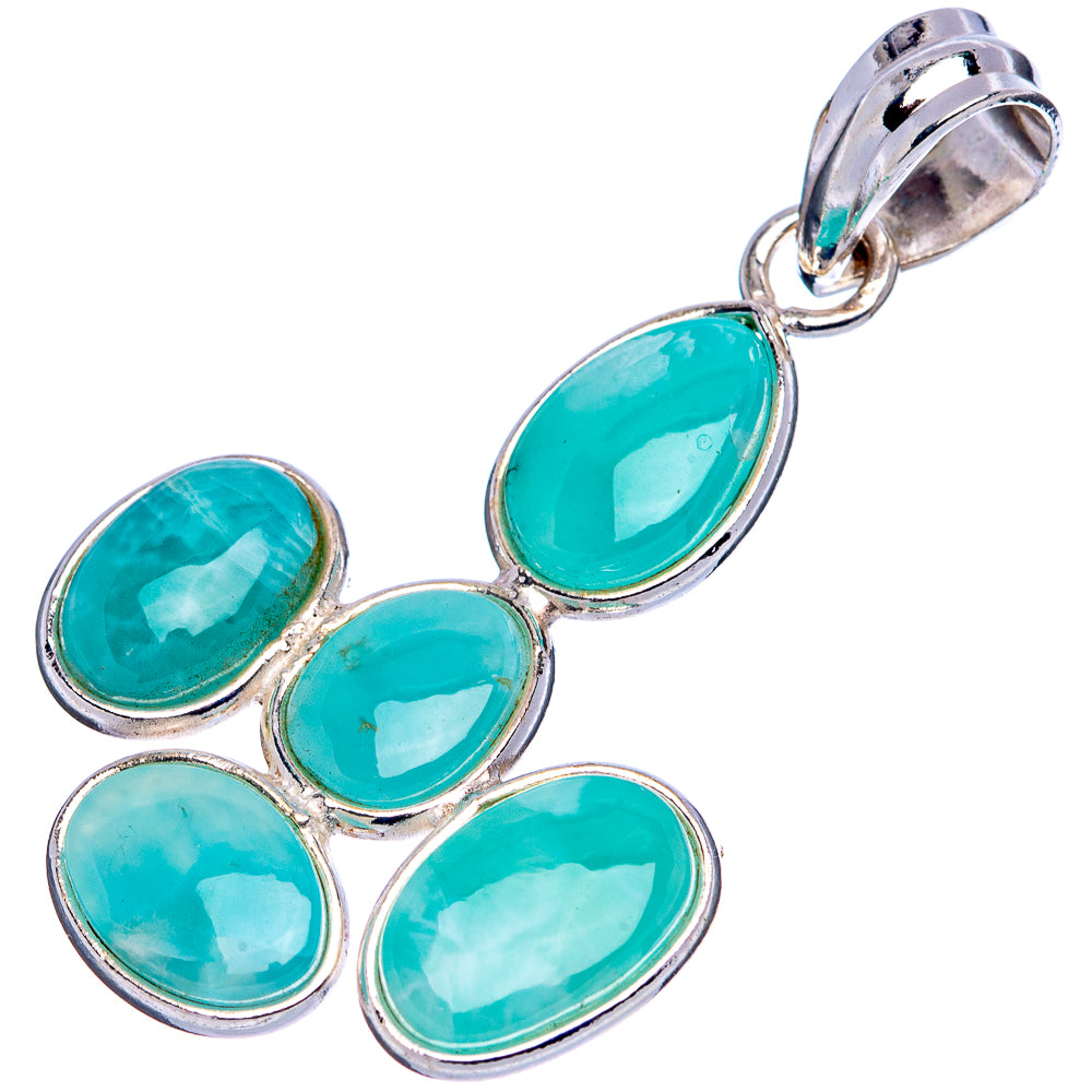 Rare Larimar Pendant 1 5/8" (.925 Sterling Silver)