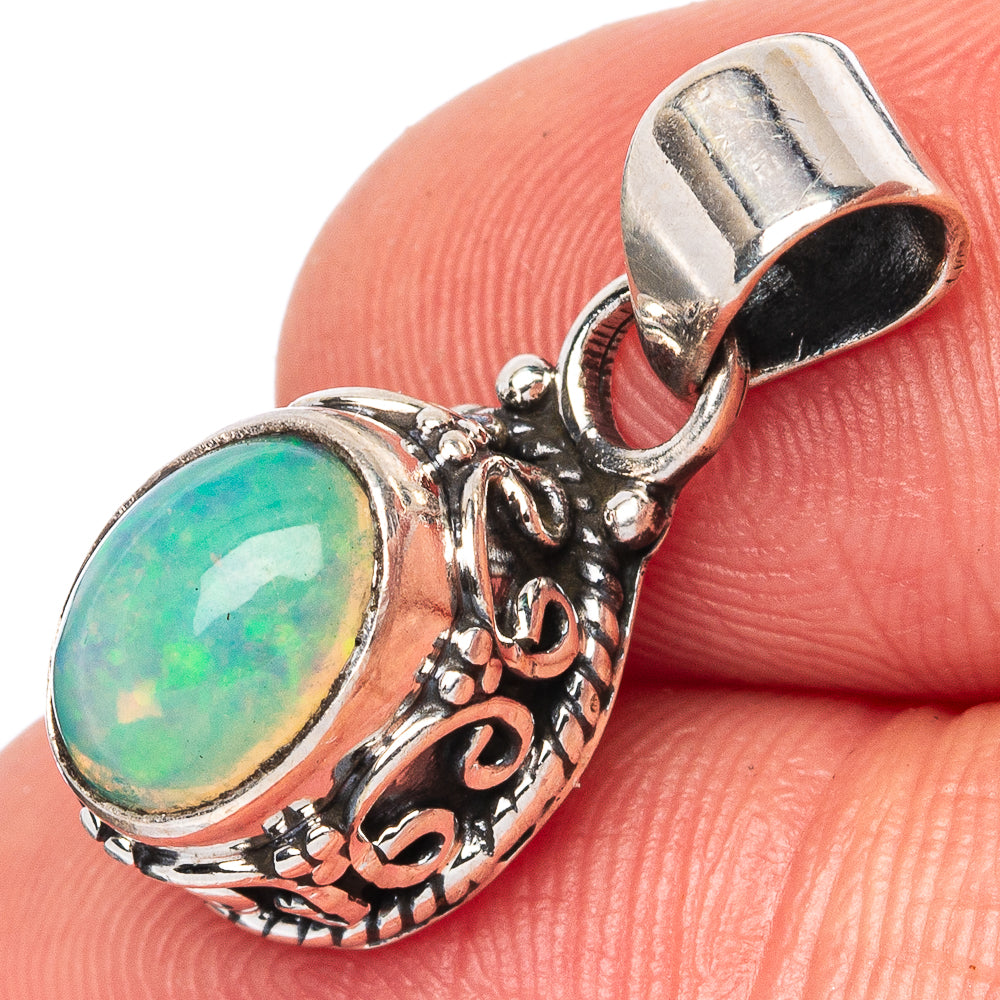 Rare Ethiopian Opal Pendant 7/8" (925 Sterling Silver) P42884