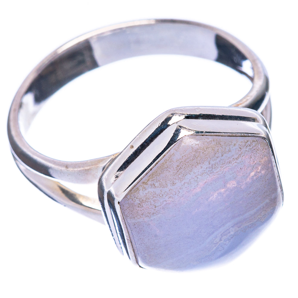 Blue Lace Agate Ring Size 7.5 (925 Sterling Silver) R146833