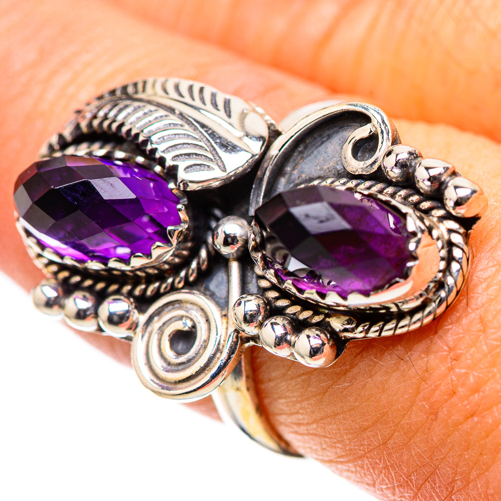 Faceted Amethyst Ring Size 7.75 (925 Sterling Silver) RING138780