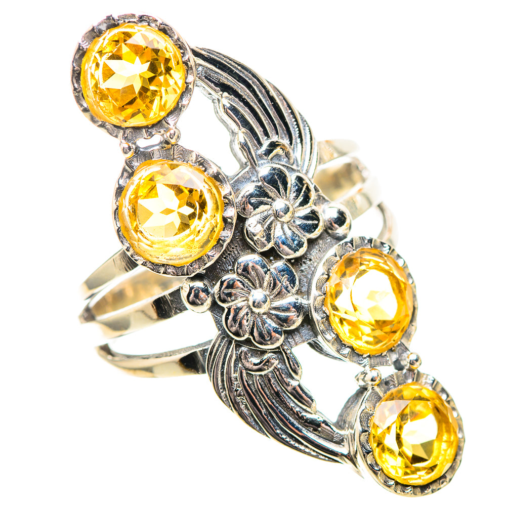 Large Faceted Citrine Ring Size 9 (925 Sterling Silver) RING139086