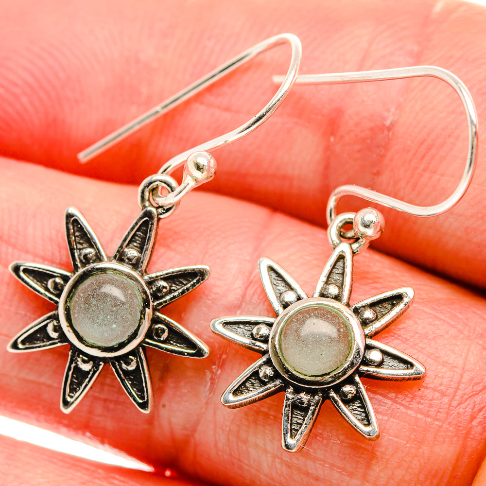 Natural Aquamarine Dainty Earrings 1 1/4" (925 Sterling Silver) EARR431970