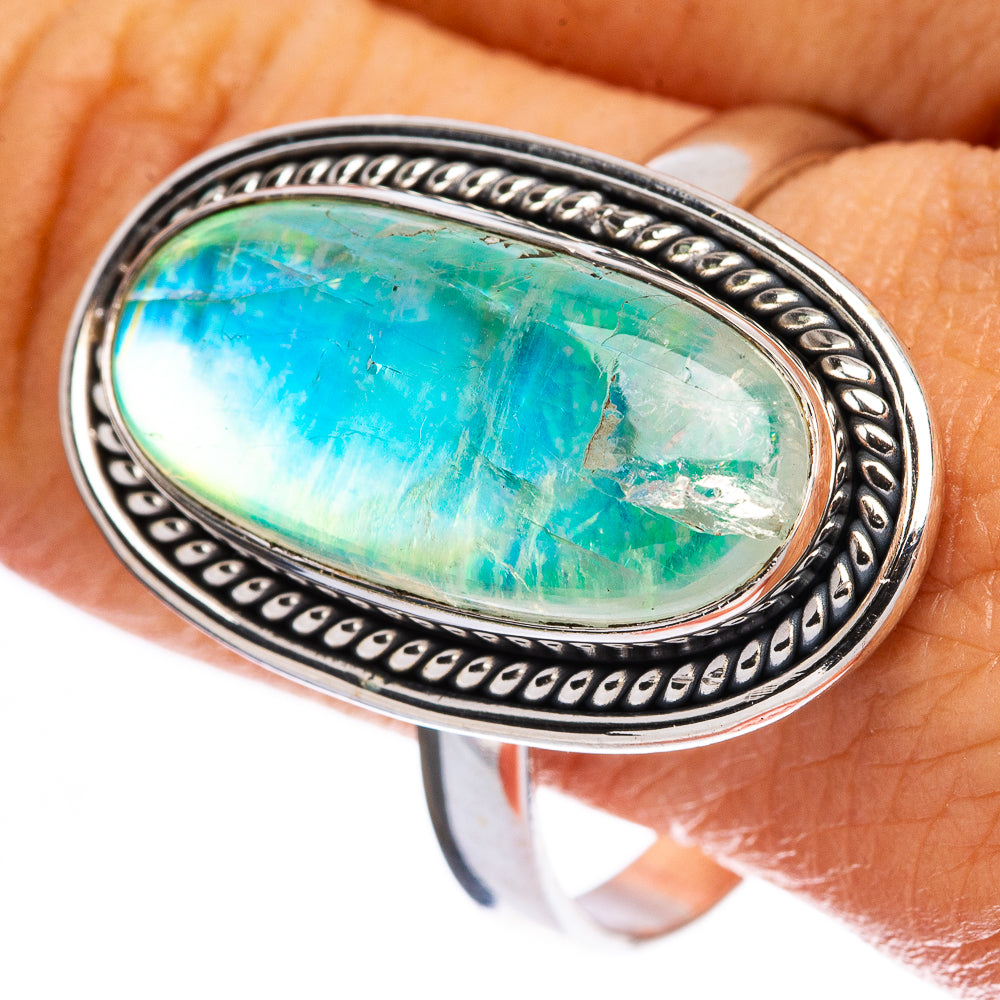 Large Rainbow Moonstone Ring Size 12 (925 Sterling Silver) R146451