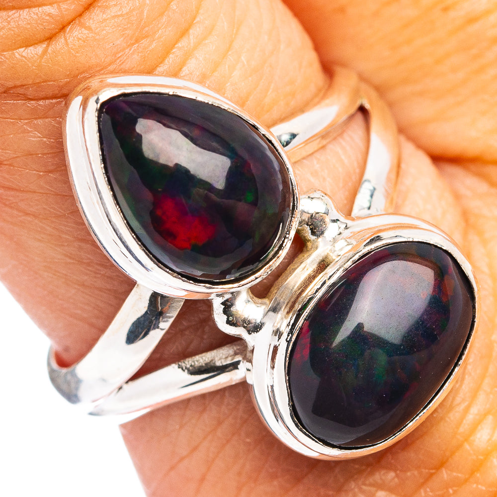 Premium Black Opal Ring Size 8.75 (.925 Sterling Silver)