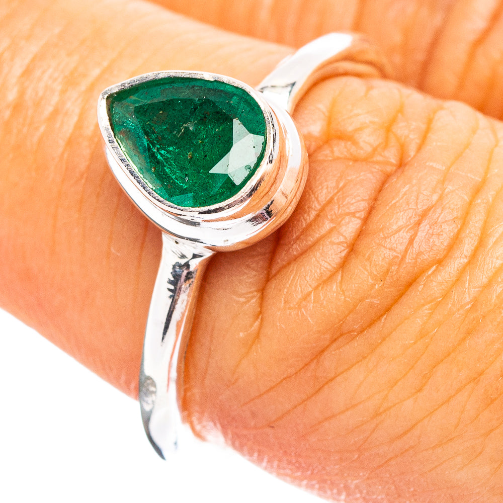 Premium Zambian Emerald Ring Size 7 (.925 Sterling Silver)