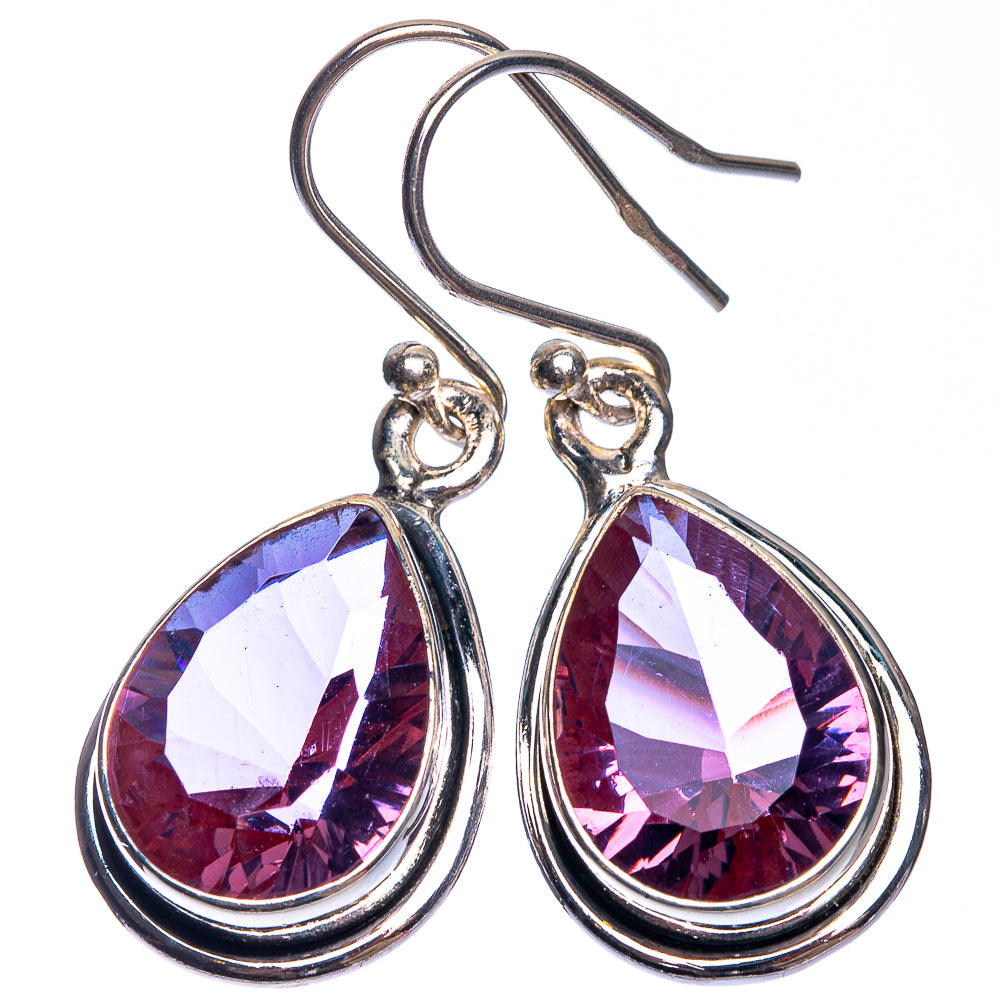 Faceted Color Change Alexandrite (Lab.) Earrings 1 3/8" (925 Sterling Silver) E432684