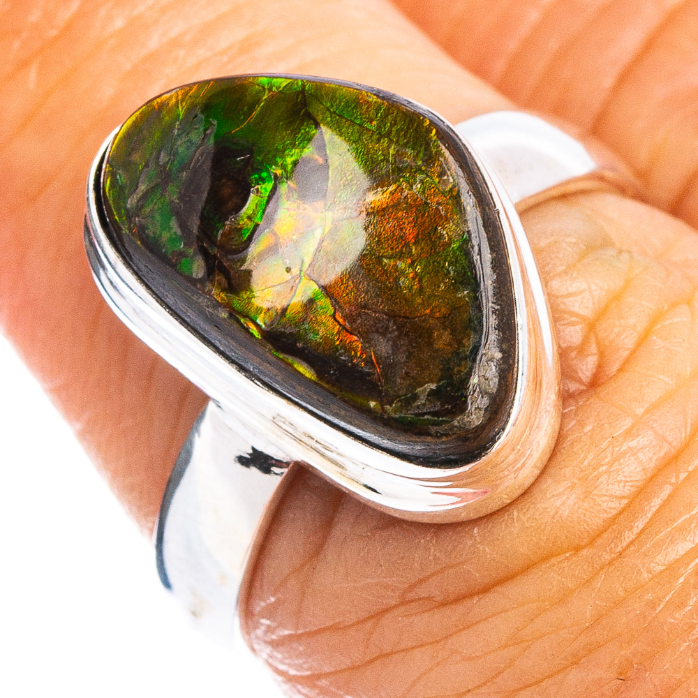 Rare Canadian Ammolite Ring Size 6.75 (.925 Sterling Silver)