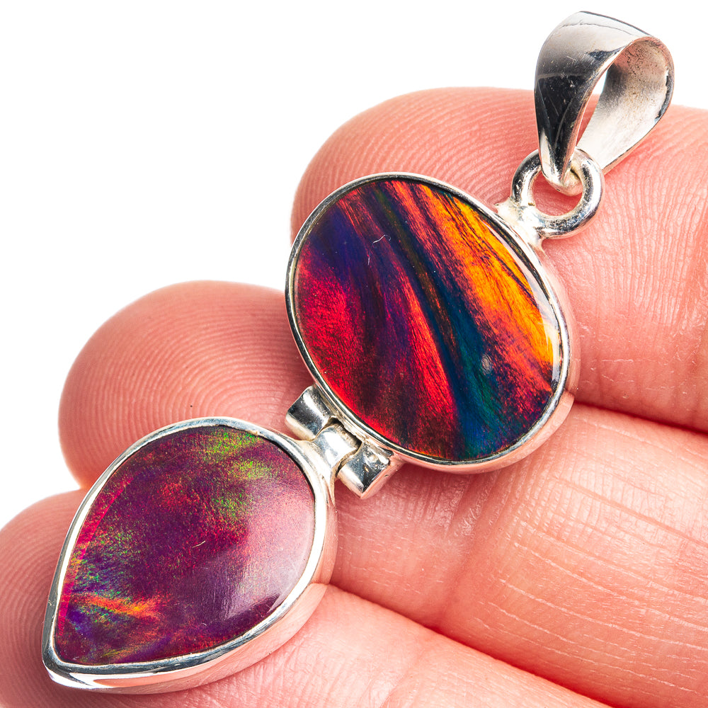 Aura Opal Pendant 1 3/4" (925 Sterling Silver) P39105