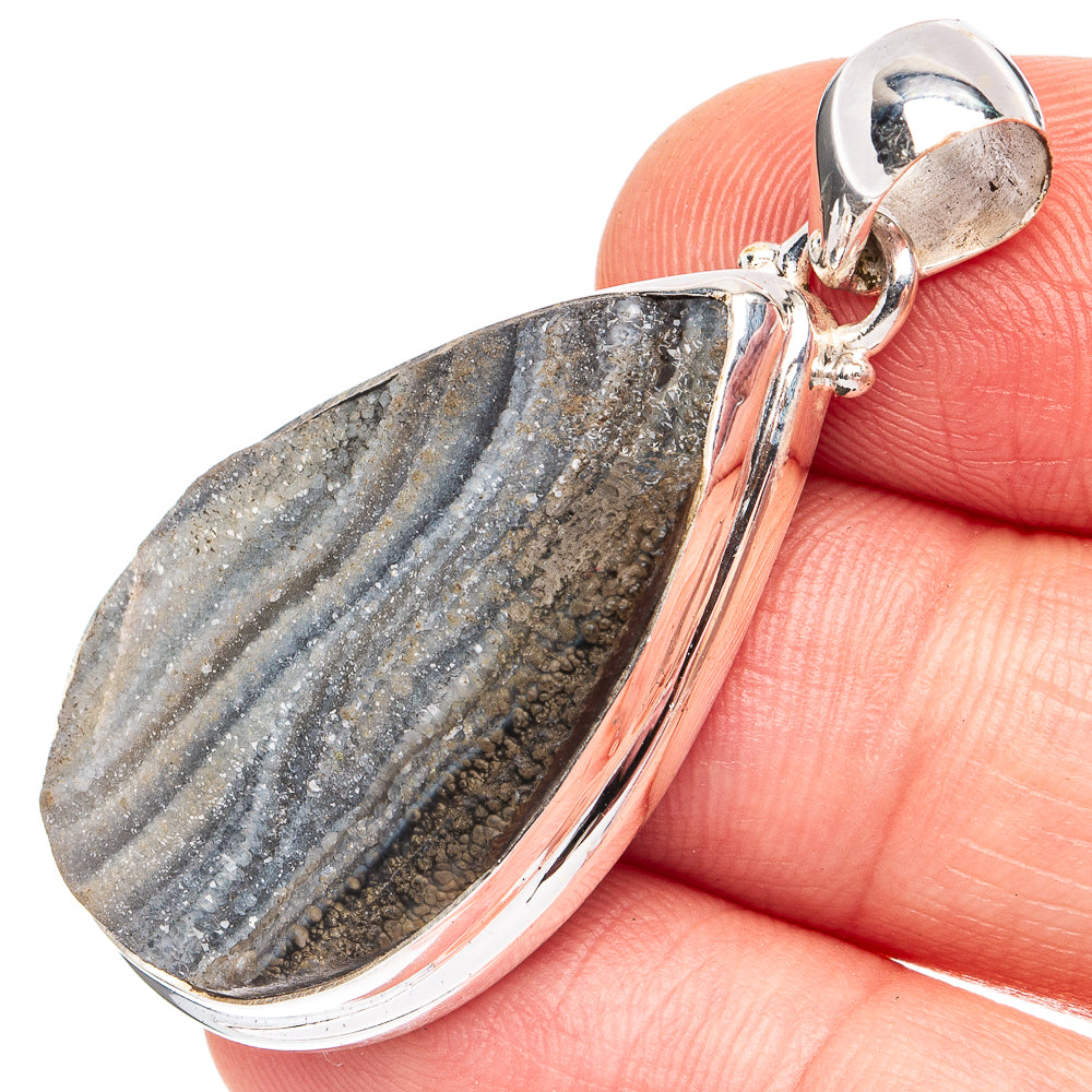 Desert Rose Druzy Pendant 1 5/8" (925 Sterling Silver) P45210