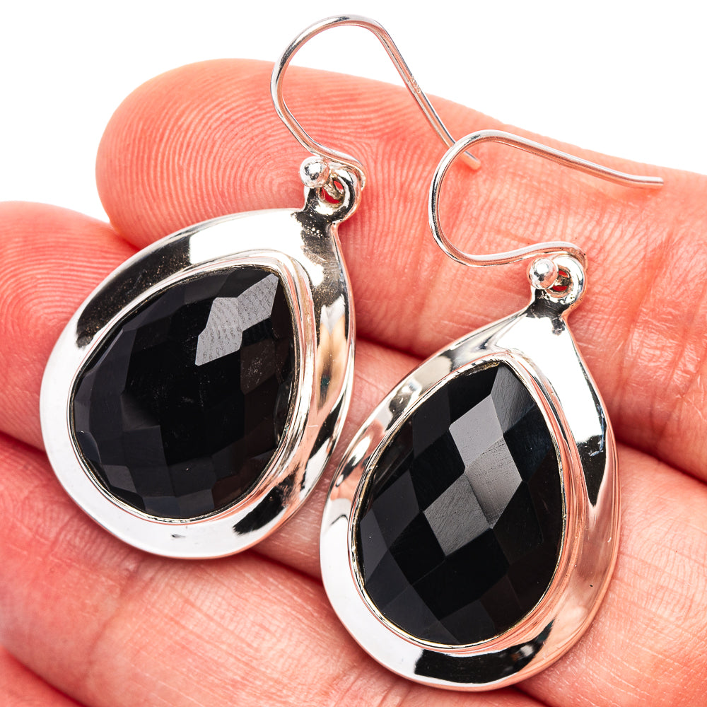 Premium Black Onyx Earrings 1 1/2" (.925 Sterling Silver)