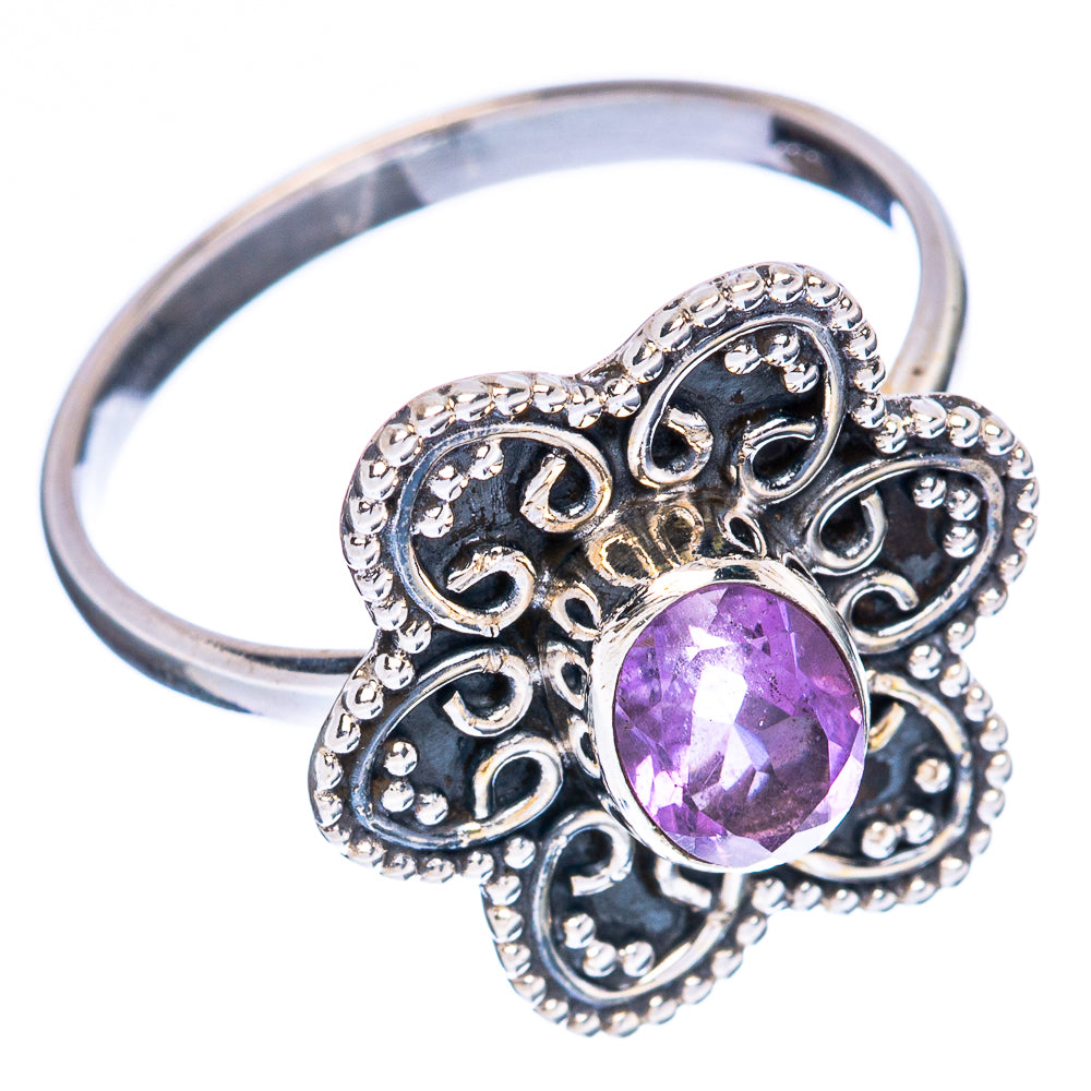 Value Faceted Amethyst Ring Size 8 (925 Sterling Silver) R3330