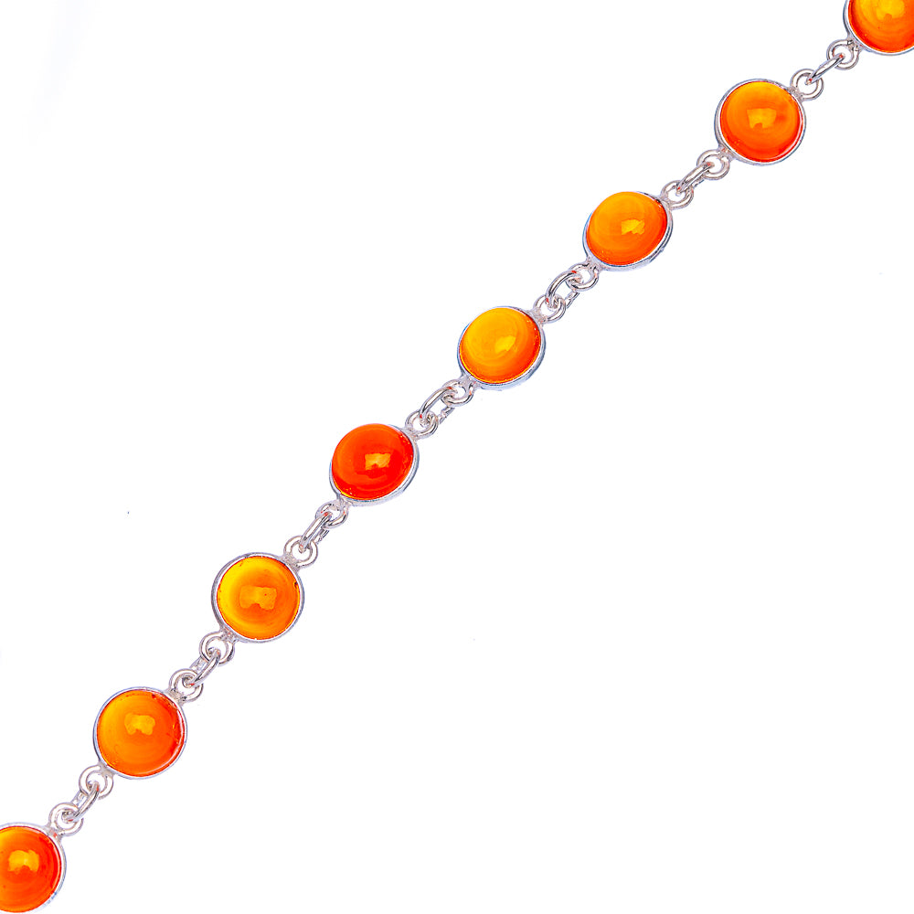 Value Carnelian Bracelets 7 1/8 To 8 1/4" (925 Sterling Silver) B90365