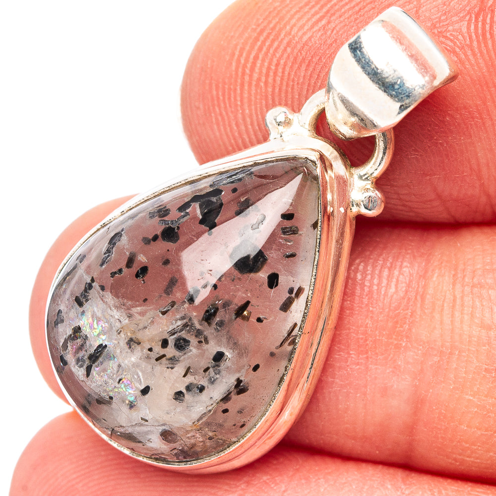 Hematite In Quartz Lepidocrocite Pendant 1 1/4" (.925 Sterling Silver)