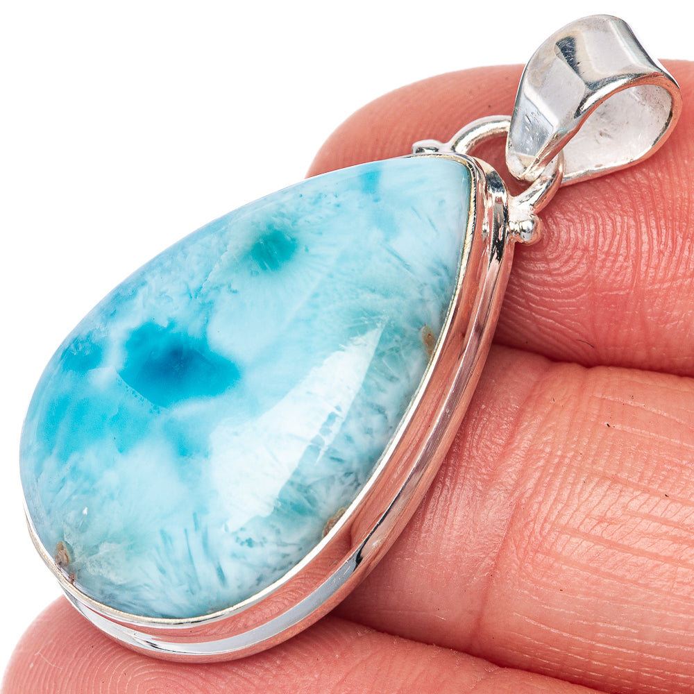 Larimar Pendant 1 1/2" (925 Sterling Silver) P40799
