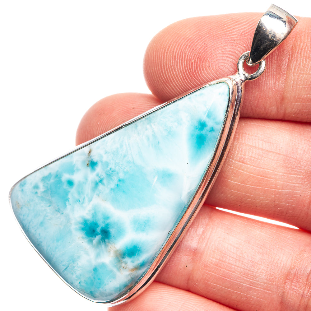 Larimar Pendant 2 1/8" (925 Sterling Silver) P39218
