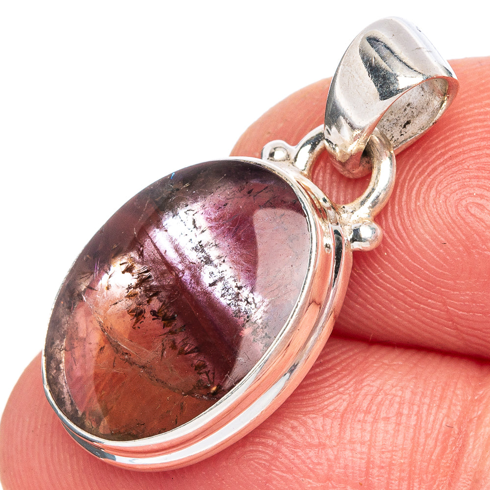 Rare Cacoxenite Amethyst Pendant 1 1/8" (925 Sterling Silver) P40426