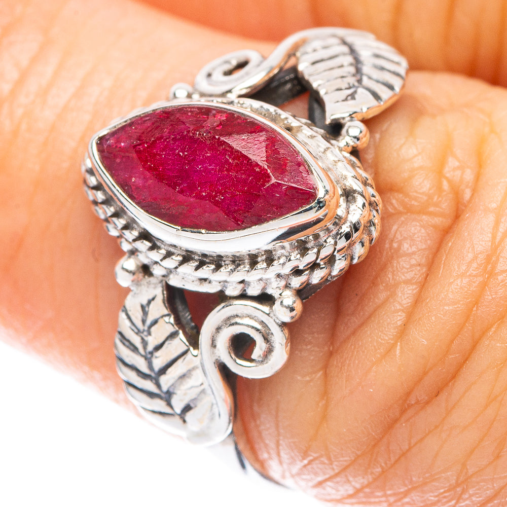 Red Sillimnate Ring Size 6.75 (925 Sterling Silver) R5547
