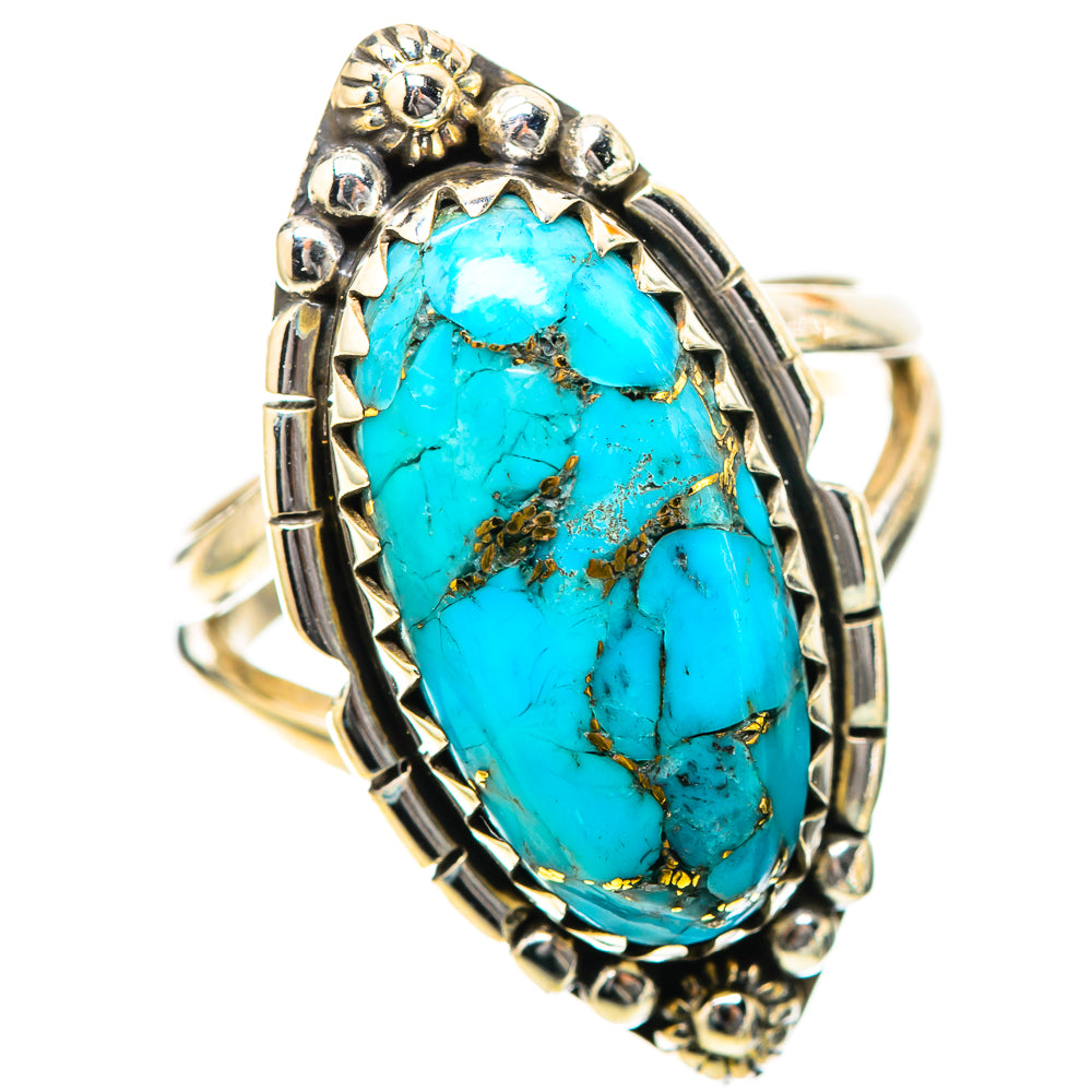 Blue Copper Composite Turquoise Ring Size 6.5 (925 Sterling Silver) RING139198